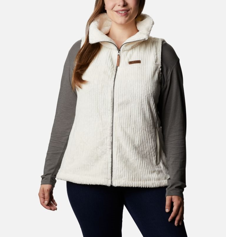 Women\'s Columbia Fireside Sherpa Vest Cream | Plus Size CA-GAC41